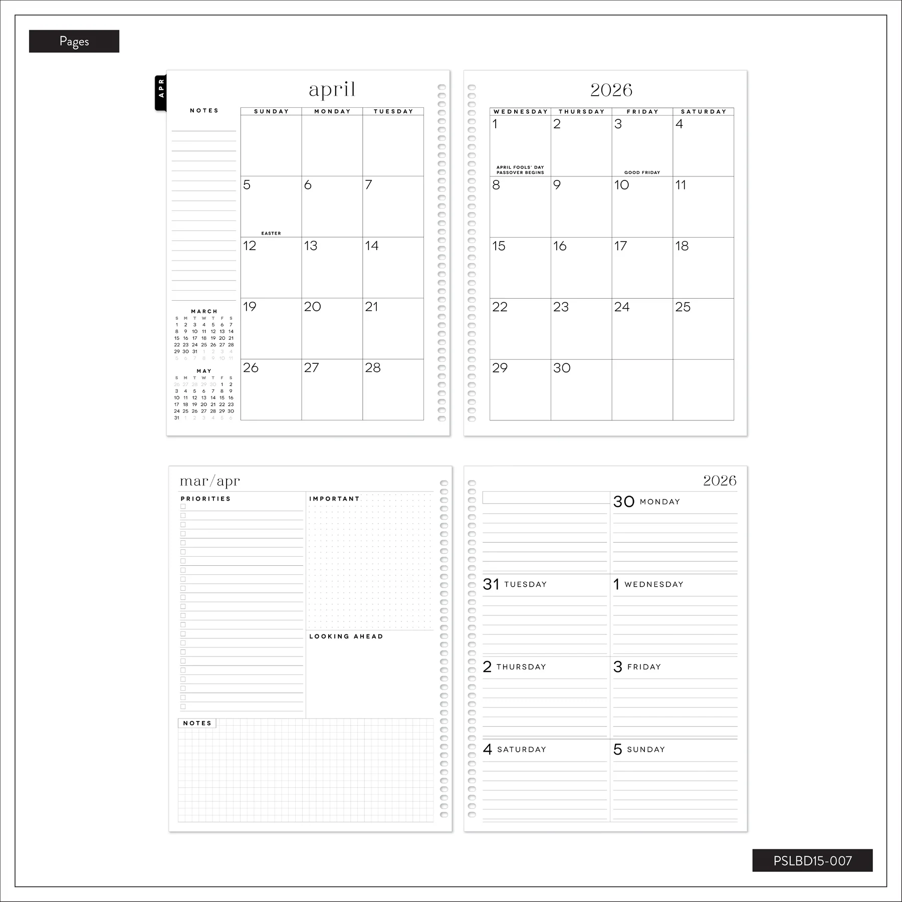 2026–2027 GO BIG Hunter Green Large Print Spiral Planner - Large Dashboard Layout - 15 Months - Image 15
