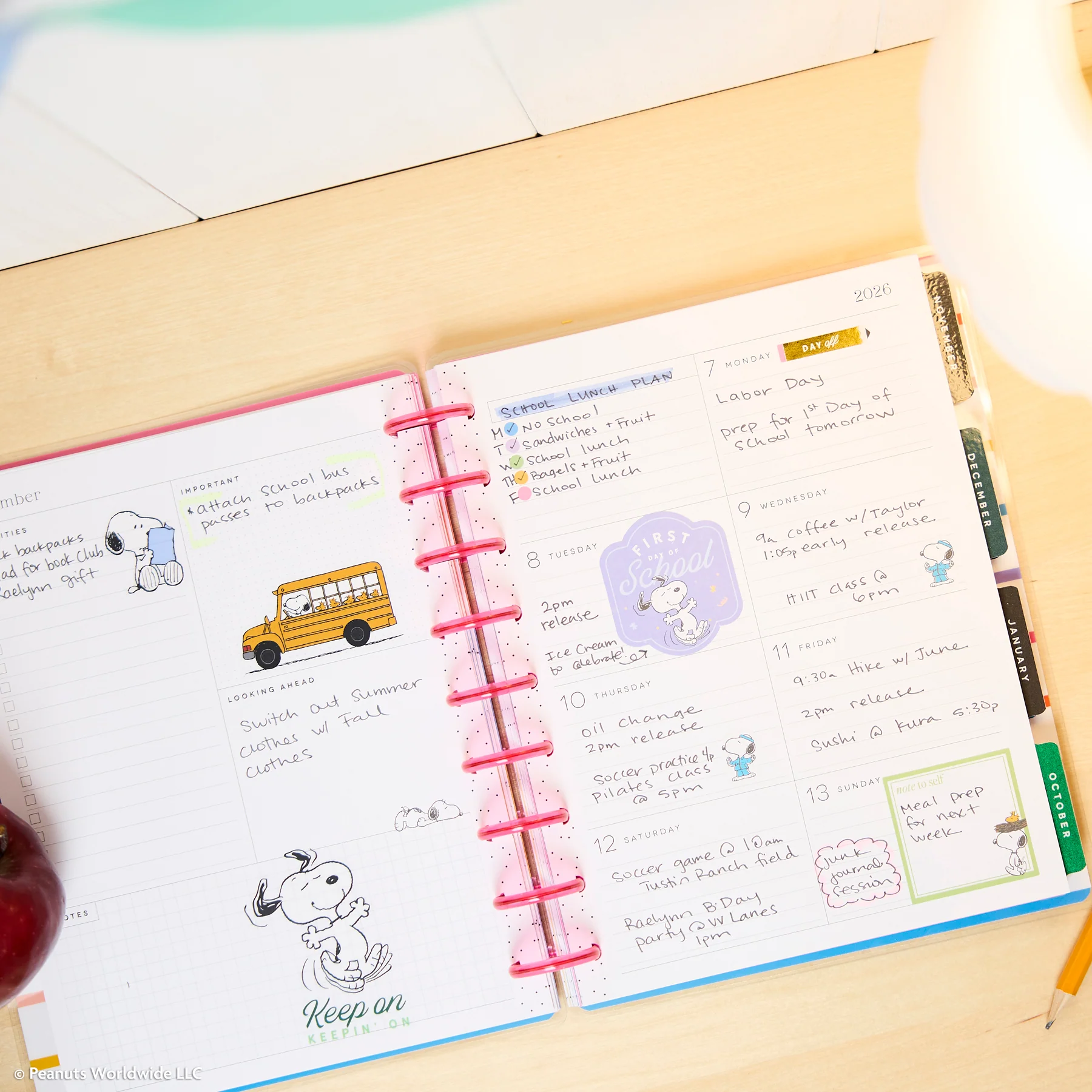 2026–2027 PEANUTS™ Customizable Planner - Classic Dashboard Layout - 12 Months - Image 4
