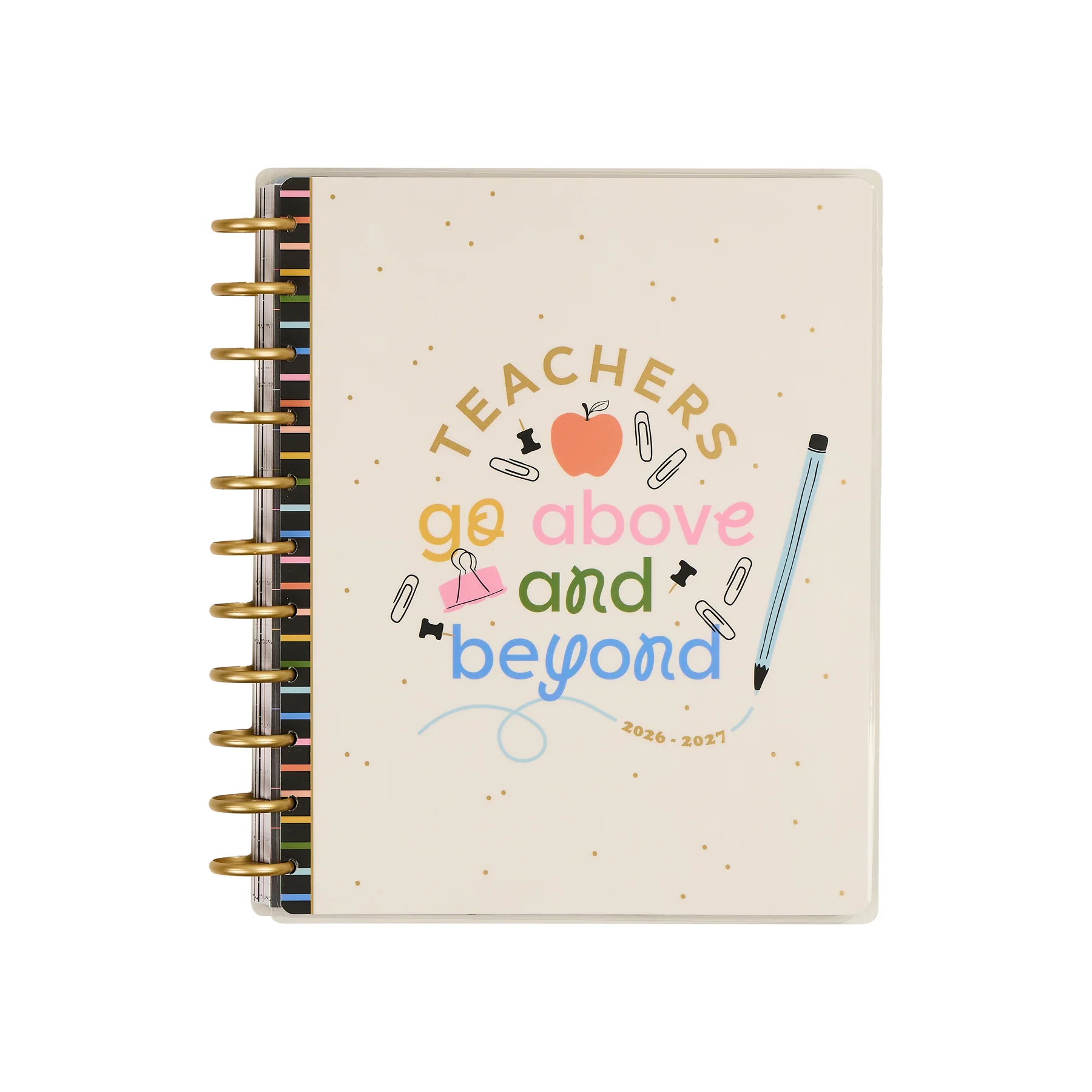 2026–2027 School Doodles Ivory Customizable Teacher Planner - Big Teacher Layout - 12 Months