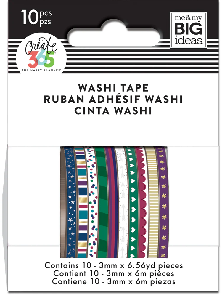 Jewel Tones Skinny Washi Tape