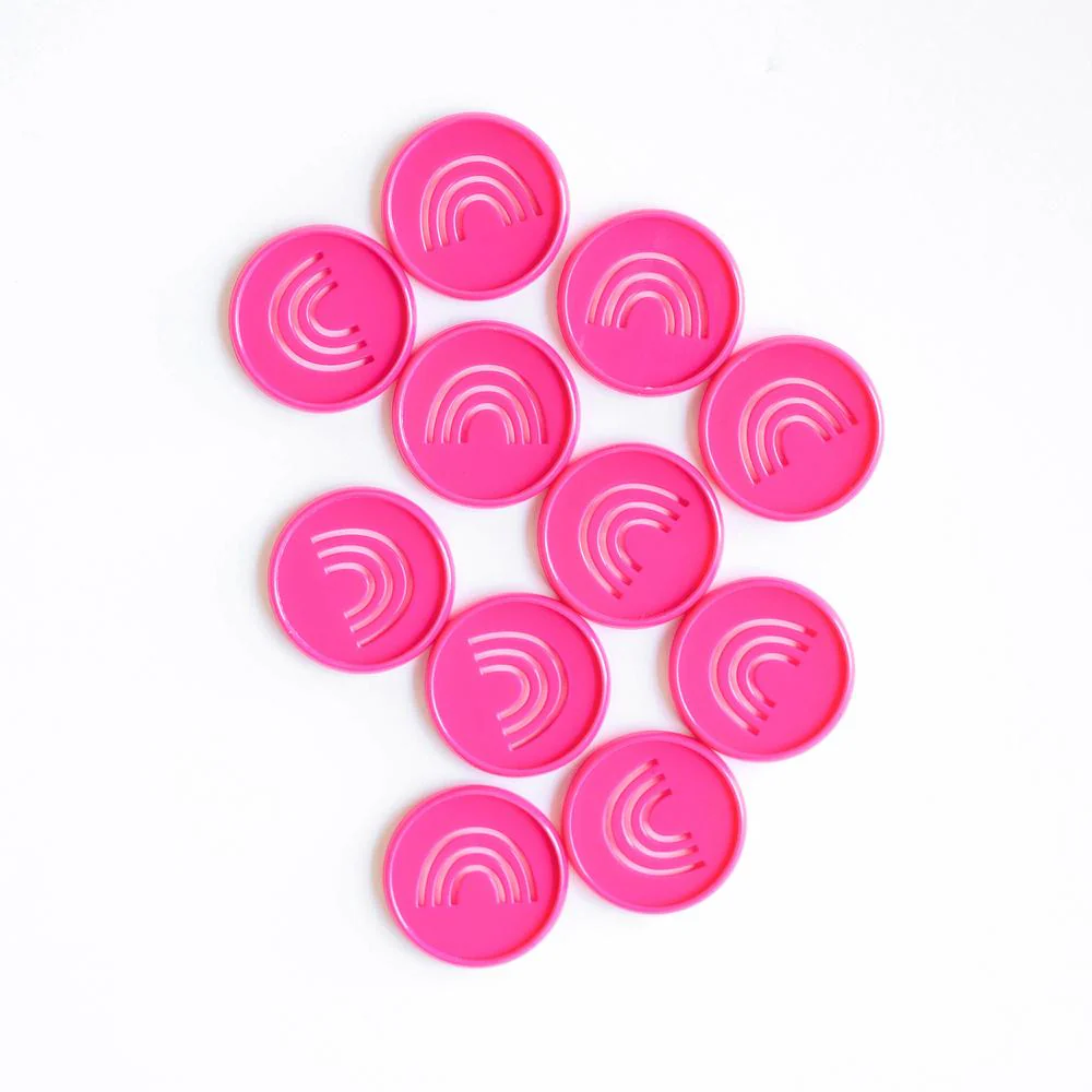 Rainbow Cutout Medium Disc Set - Bright Pink - Image 3